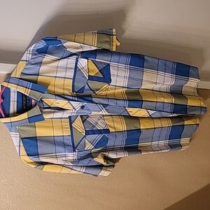 Men's blue and gold shirt